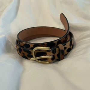 J.CREW Calf hair belt in Leopard